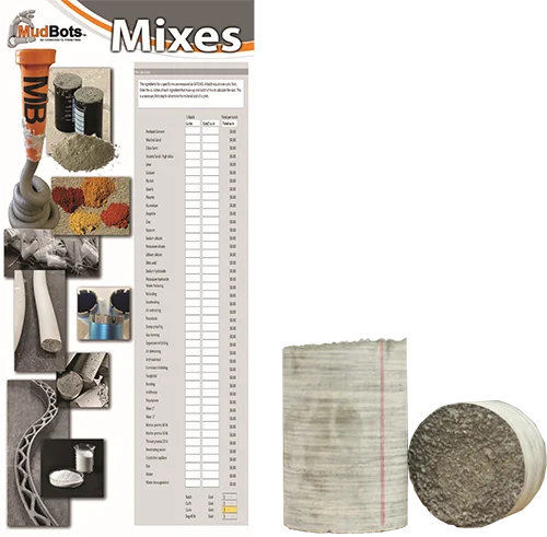 There are hundreds of different mix formulas that closely resemble a mortar type mix. Each mix requires months of testing for different characteristics, such as fluidity, bonding, water impenetrability, Seismic resistance, as well as curing and strength. Mixes are designed for 1200 PSI up to 10,000 PSI, depending on the structure and engineered objectives.